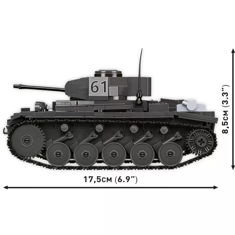 Konstruktorius Cobi Panzerkampfwagen II Ausf. F — 813 detalių, juodas, amžius 9+