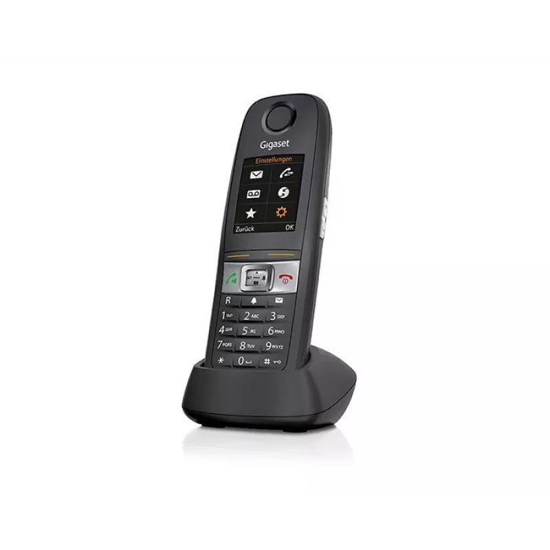 Gigaset E630HX DECT belaidžio telefono ragelis su skambučio numerio atpažinimu, juodos spalvos