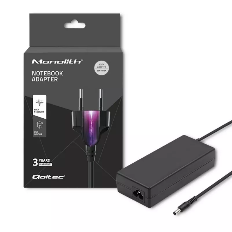 Maitinimo adapteris Qoltec 50797 vidinis juodas nešiojamam kompiuteriui 1,16 m laidas
