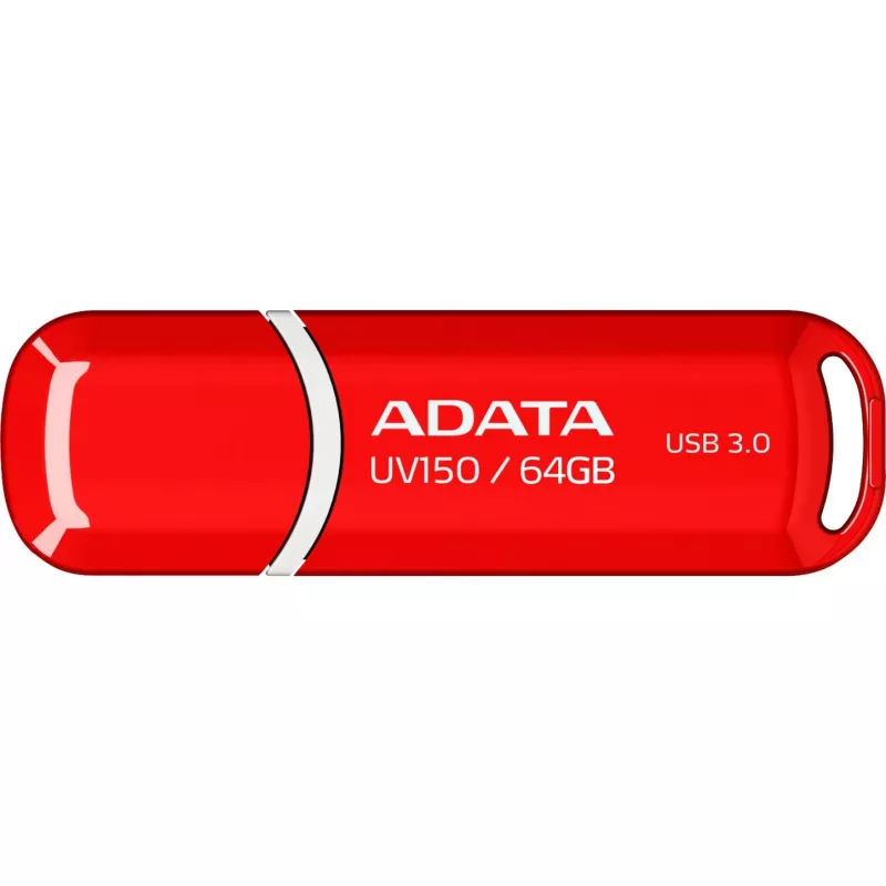 USB atmintinė ADATA DashDrive UV150 64 GB, USB Type-A 3.2 Gen 1, raudona, dangtelio dizainas