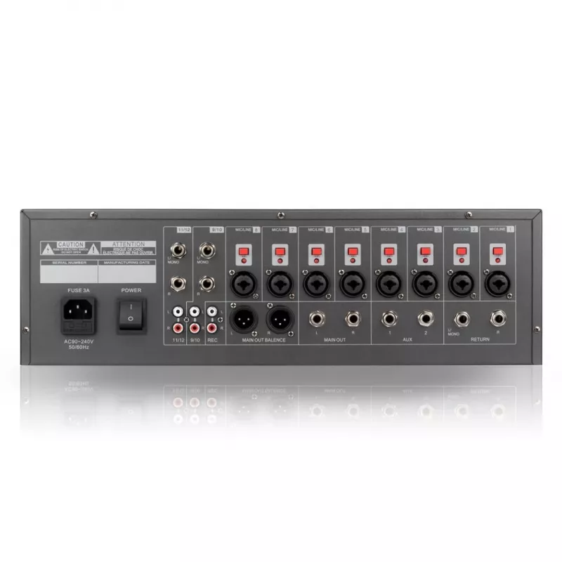 RM12 FX - Analoginis maišytuvas su Bluetooth DSP EQ MP3 Phantom, 12 kanalų