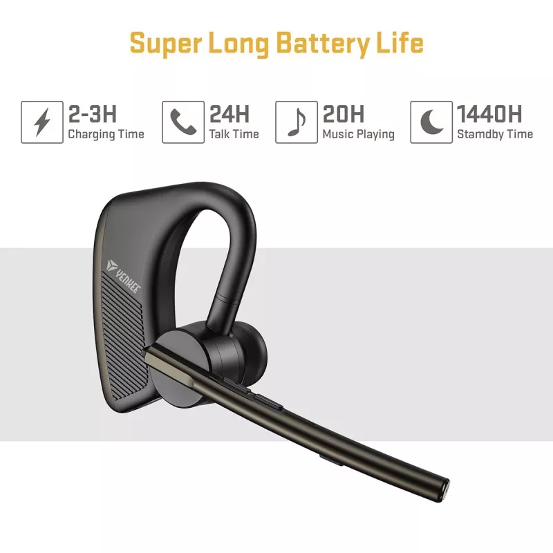 Laidinė / Bluetooth laisvų rankų įranga YENKEE YHF F20BK — ausinės ir įmontuotas mikrofonas skambučiams ir garsui