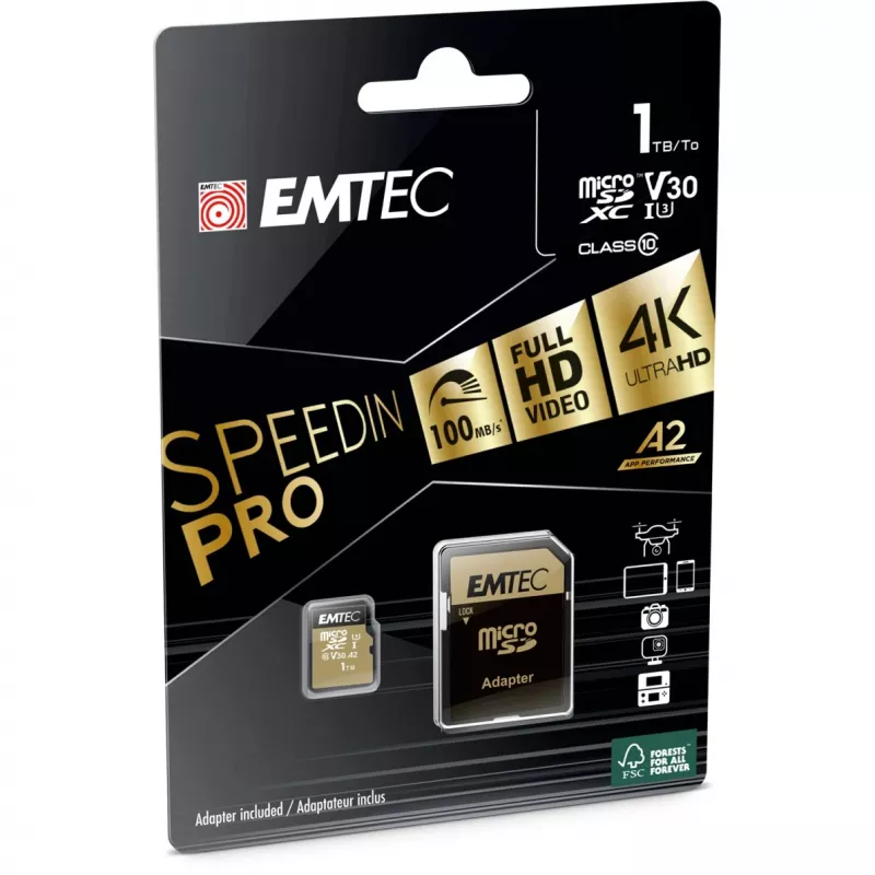 Atminties kortelė Emtec 1TB MicroSDXC UHS-I ECMSDM1TXC10SP