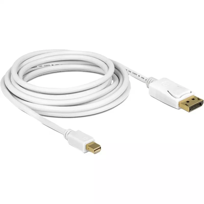 DeLOCK - DisplayPort laidas - Mini DisplayPort (V) - DisplayPort (V) - 3,0m - Balta (83483)