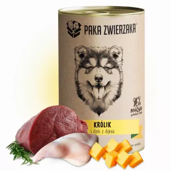 PAKA ZWIERZAKA Triušis ir šernas su moliūgu - šlapias šunų ėdalas - 400 g