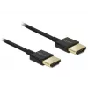 DeLOCK Slim Premium - vaizdo / garso / tinklo kabelis - 36 AWG - HDMI, 19 kontaktų (M) - HDMI, 19 kontaktų (M) - 1,0 m - triguba izoliacija - juoda (84771)