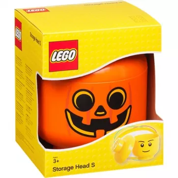 LEGO Storage Head moliūgas, mažas, dėžutė oranžinė/juoda