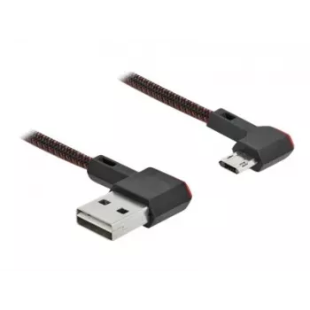 USB laidas DeLOCK EASY-USB 2.0 Type-A į Micro-B vyriškas 0,5 m juodas