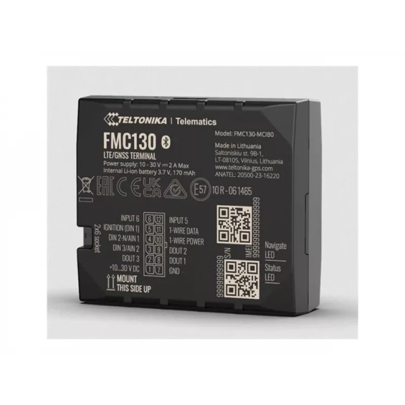 GPS seklys Teltonika FMC130 automobiliui juodas 2,4 GHz Wi-Fi 802.11b/g/n