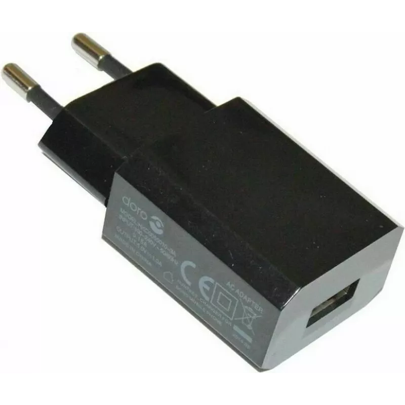 Maitinimo adapteris Doro HKC0055010-3A USB įkroviklis 1 A, juodas, Originalius