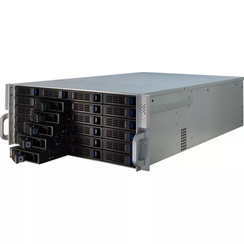 Serverio korpusas Inter-Tech 4U-4424 stovo, juodas, sidabrinis