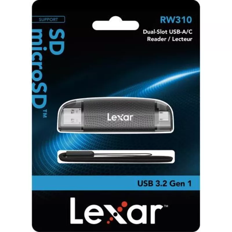 Kortelių skaitytuvas Lexar LRW310X-BNBNG USB 2.0 Type-A/Type-C Juodas