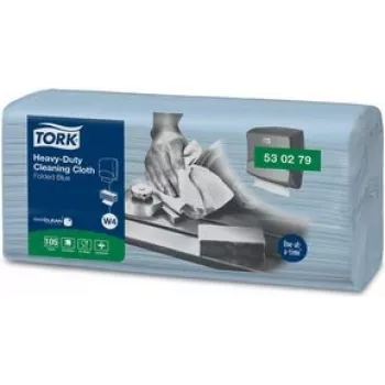 Valymo šluostė Tork 530279 daugkartinė mėlyna, pakuotėje 105 lakštai