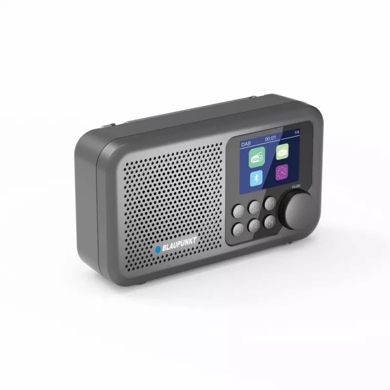 Radijo laikrodis BLAUPUNKT DR8BK — skaitmeninis žadintuvas su FM/DAB+, „Bluetooth 5.3“, 2 W, 1800 mAh, USB įkrovimas, juodas