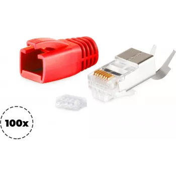 Laido jungtis RJ-45 ShiverPeaks 72067-100R raudona