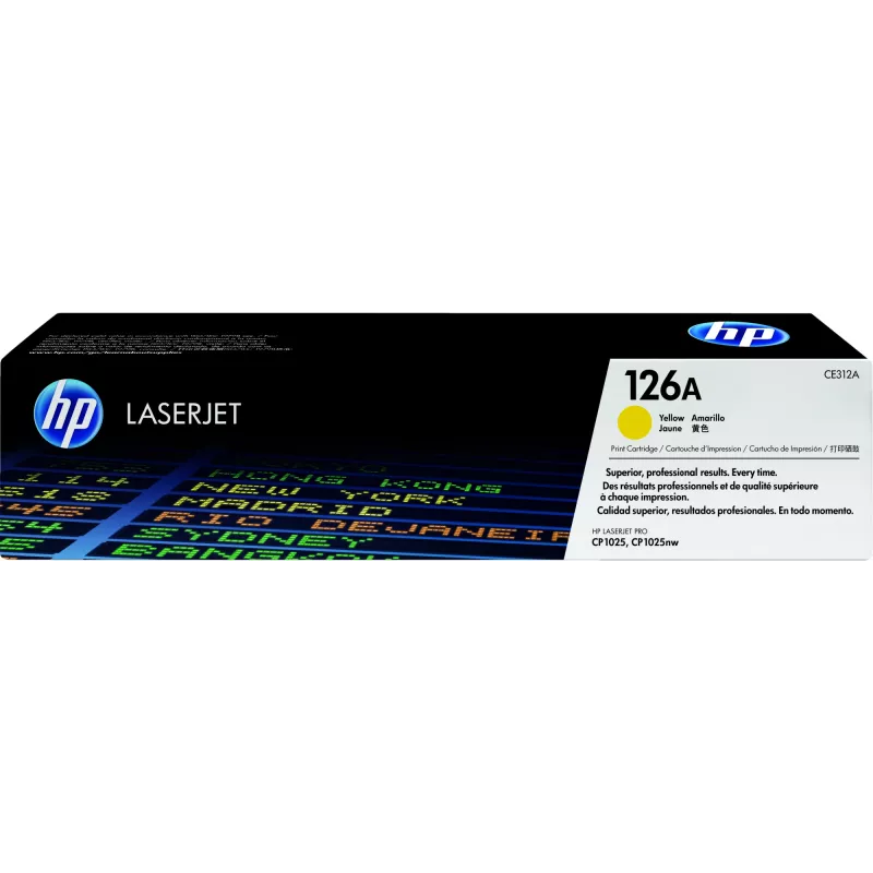 HP 126A geltona originali LaserJet tonerio kasetė, 1000 puslapių, geltona, 1 vnt.
