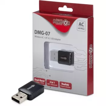 Inter-Tech DMG-07 - Belaidis - USB - Wi-Fi / Bluetooth - Wi-Fi 5 (802.11ac) - 650 Mbit/s - Juoda (88888146)