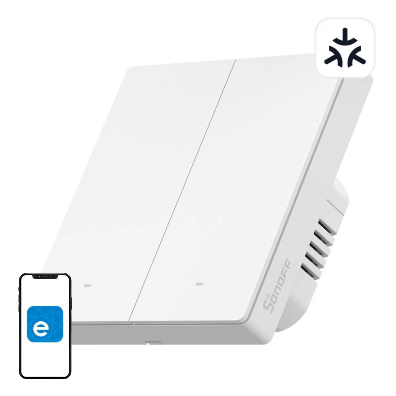 SONOFF M5-2C-86W WiFi Matter išmanusis sieninis jungiklis (2 kanalų)
