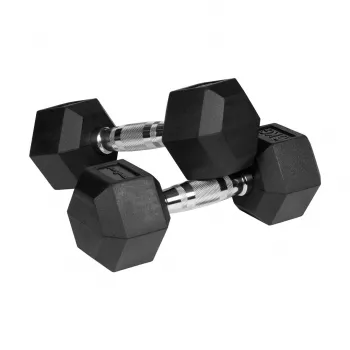 Gumuoti ketaus hanteliai HEX 2x6 kg REBEL ACTIVE