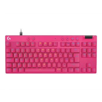 Žaidimų klaviatūra Logitech G 920-013249 USB AZERTY prancūziška rožinė be skaitmenų dalies