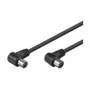 Wentronic Goobay antenos kampinė jungiamoji laidas, juodas, 2,5 m - IEC/Coax kištukas 90° IEC/Koax lizdas 90° (11526)