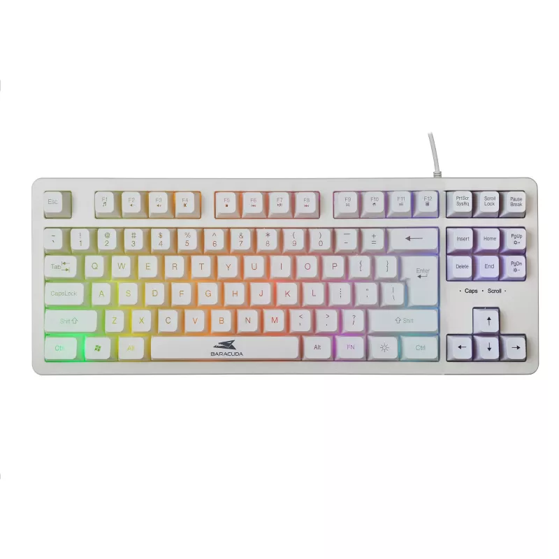 Mechaninė klaviatūra Baracuda Krill White KRILL-W — kompaktiškas išdėstymas, USB jungtis