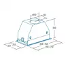 Įmontuojamas gartraukis CATA GC DUAL BK — 492 mm plotis, 1200 m³/h, metalinis filtras, 50 dB