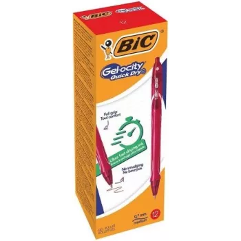 BIC Gel Pen Gelocity QUICK DRY raudonas, dėžutėje 12 vnt. 494671