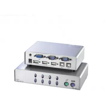 Value KVM ir USB jungiklis – 1 naudotojas – 2 kompiuteriams klaviatūros/vaizdo/pelės (KVM) jungiklis sidabrinis (11.99.5845)