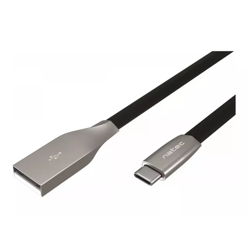 NATEC kabelis USB-C/A 2.0 1m prati 1m juodas metalas