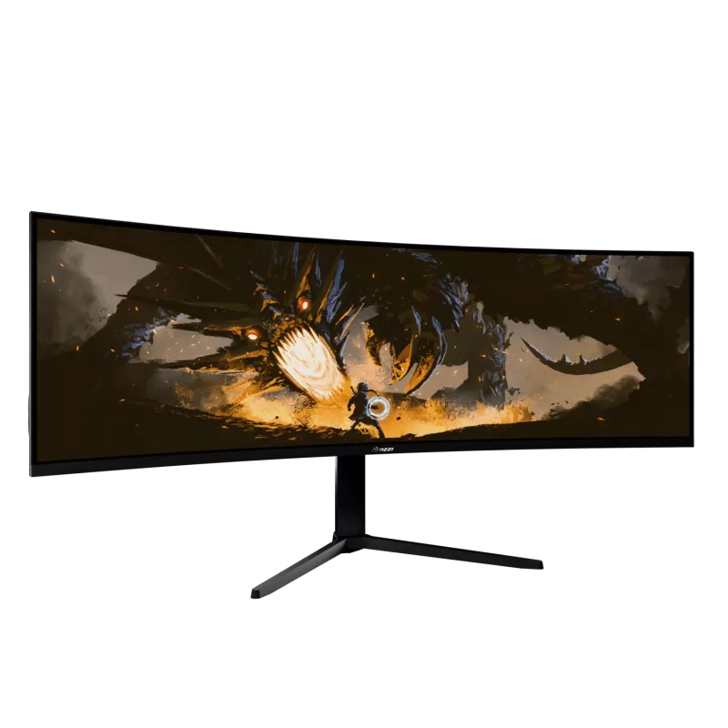 49 colių lenktas LED monitorius Arozzi Nova — 5120 x 1440 Dual QHD, VA skydelis, 4 ms, USB šakotuvas, VESA