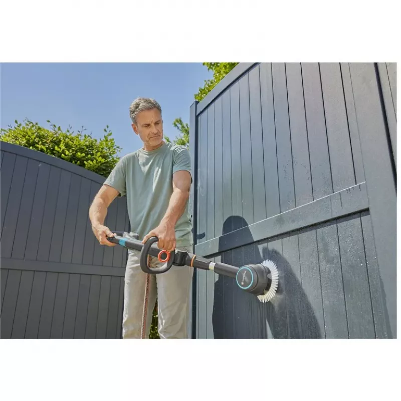 GARDENA Disc Brush Soft, akumuliatoriniam daugiafunkciniam valikliui AquaBrush, plovimo šepetys (pilka/turkio)