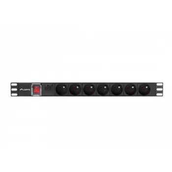 LANBERG PDU-07E-0200-IEC-BK PDU 1U 10A 7 kištukiniai lizdai French 2m Juoda