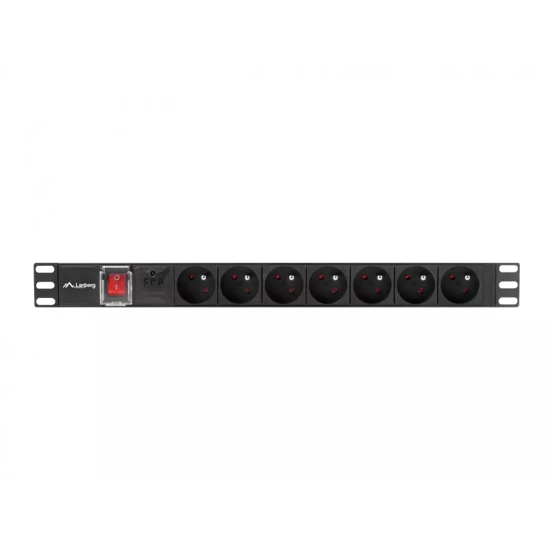 LANBERG PDU-07E-0200-IEC-BK PDU 1U 10A 7 kištukiniai lizdai French 2m Juoda