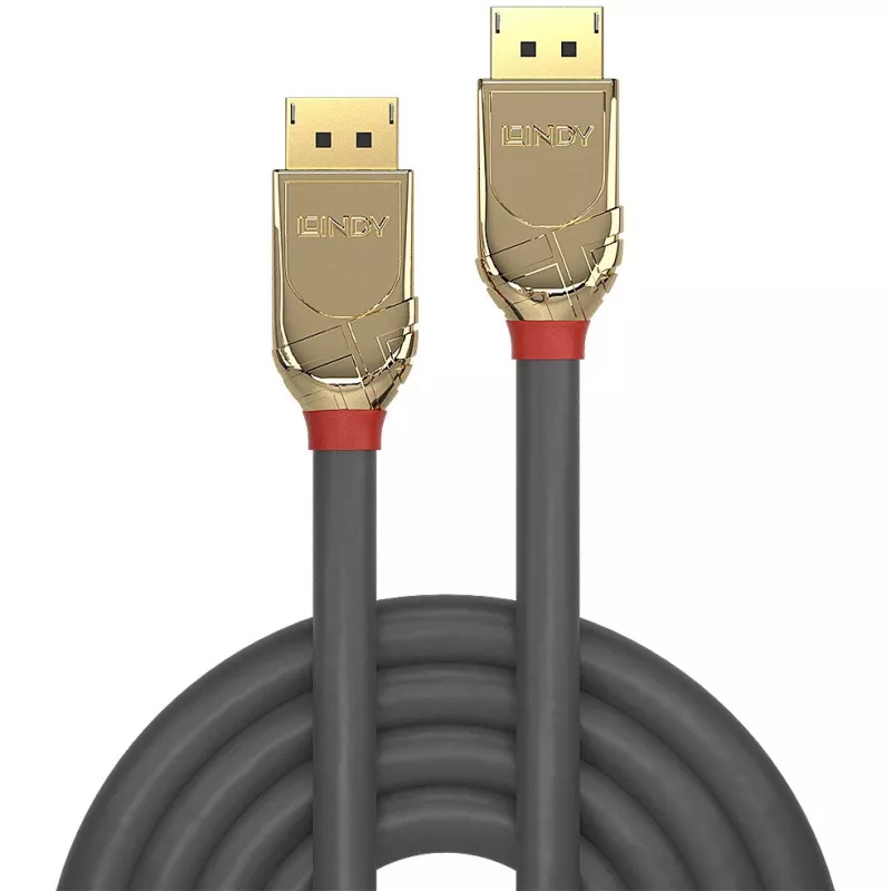 Lindy 5 m DisplayPort 1.2 laidas, Gold Line, 5 m, DisplayPort, DisplayPort, kištukas, kištukas, 4096 x 2160 pikselių