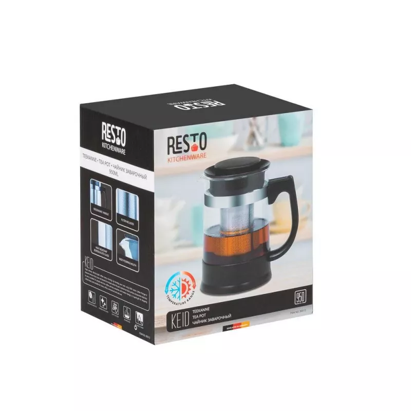 Resto Kitchenware 90512 arbatinukas Vienas arbatinukas 950 ml Juoda, skaidri