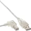 Microconnect USBAB5ANGLED-L USB laidas USB 2.0 5 m USB A USB B Baltas
