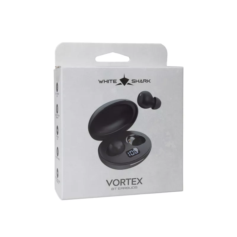 Belaidės ausinės White Shark GEB-TWS-02 Vortex juodos
