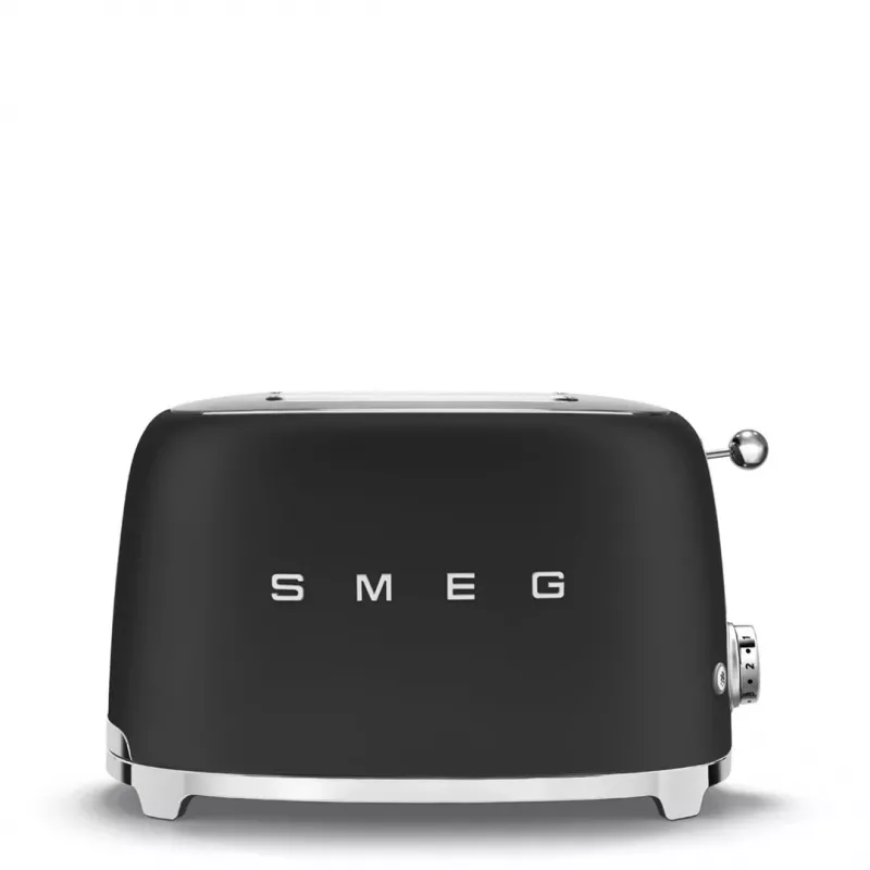 Smeg 50's Style TSF01BLMEU skrudintuvas, 2 riekėms, juodas, nerūdijantis plienas
