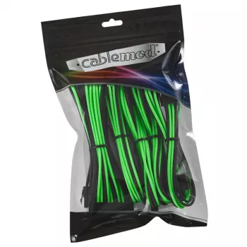 Laido ilginimo rinkinys CableMod CM-CAB-CKIT-N86KKLG-R — 8+6 kontaktų maitinimo ilgintuvai, juoda/žalia