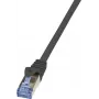 LogiLink PrimeLine - Laidas - RJ-45 (M) į RJ-45 (M) - 15 m - SFTP, PiMF - CAT 6a - Be halogenų, Lietas, Su apsauga nuo užkabinimo - Juoda
