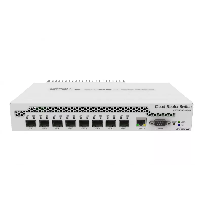 Mikrotik CRS309-1G-8S+ valdomas Gigabit Ethernet (10/100/1000) maitinimas per Ethernet (PoE) baltas