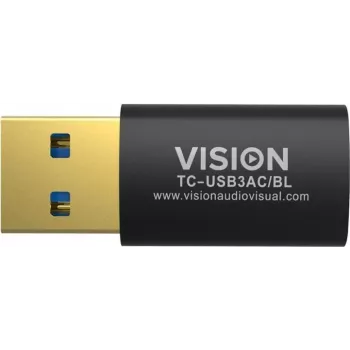 Vision Professional - USB adapteris - USB Type A (V) į 24 kontaktų USB-C (M) - USB3.0 - Juoda (TC-USB3AC/BL)