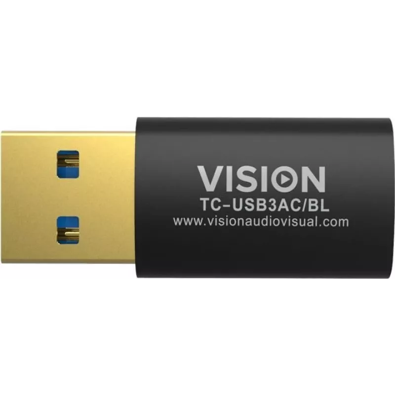 Vision Professional - USB adapteris - USB Type A (V) į 24 kontaktų USB-C (M) - USB3.0 - Juoda (TC-USB3AC/BL)