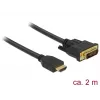 DeLOCK - Vaizdo kabelis - HDMI / DVI - DVI-D (M) į HDMI (M) - 2,0 m - Triguba izoliacija - Juoda - Varžteliai (85654)