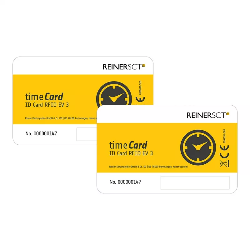 Chip card ReinerSCT timeCard Premium 25 DES — saugi lustinė kortelė darbo laiko apskaitai ir prieigos kontrolei