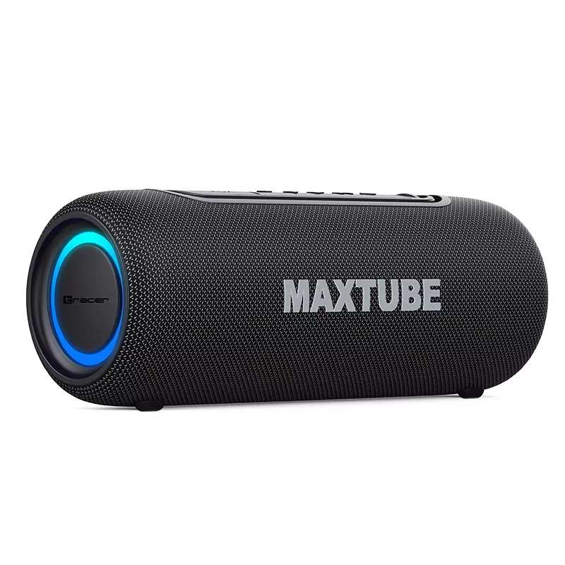 Garsiakalbiai TRACER MaxTube 20W TWS Bluetooth, juodi — nešiojamas belaidis garsas, stereofoninis garsas