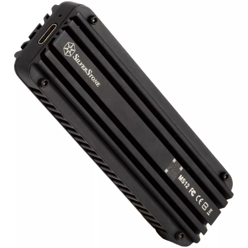 SSD korpusas Sidabrinėstone MS12 Juoda M.2