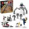 LEGO Star Wars klonų karių ir mūšio droidų mūšio paketas statybiniai žaislai vaikams su greitaeigiu motociklu, transporto priemone, 4 mini figūrėlėmis ir 5 figūromis, dovana berniukams