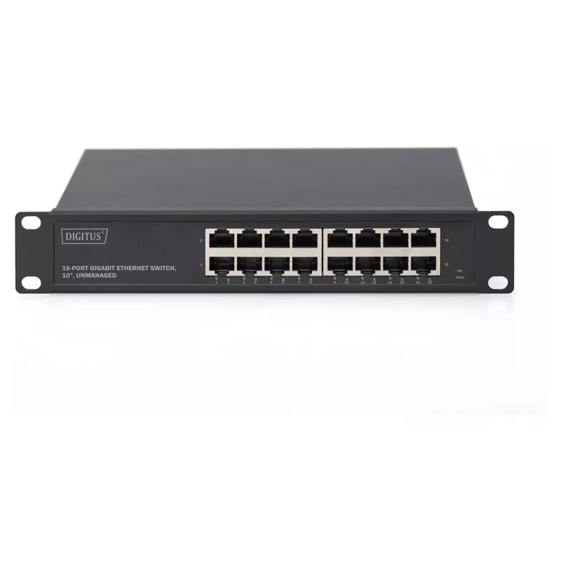 Tinklo komutatorius DIGITUS 10 colių Gigabit Ethernet 16 prievadų nevaldomas (montavimo stelaže modulis)